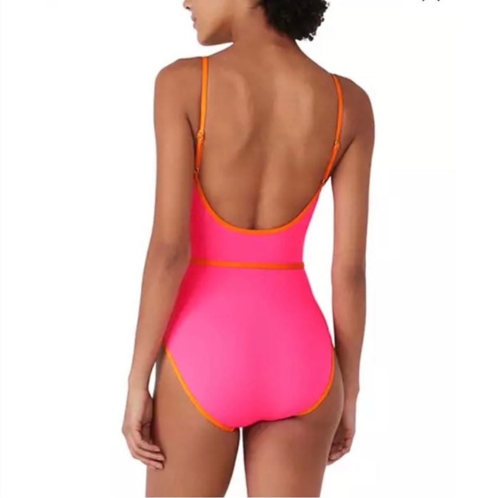 Kate Spade Colorblock Belted One-piece Pink & Orange L NWT - Picture 6 of 6